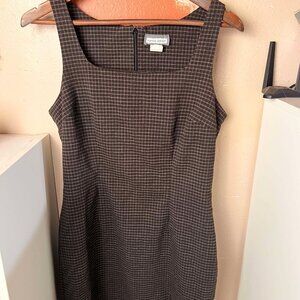 Vintage brown plaid jumper dress